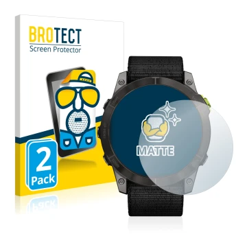 Parte frontale di una confezione del prodotto con il logo del marchio BROTECT. Accanto è raffigurato il dispositivo Garmin End