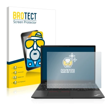 Parte frontale di una confezione del prodotto con il logo del marchio BROTECT. Accanto è raffigurato il dispositivo Lenovo Thi