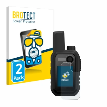 Parte frontale di una confezione del prodotto con il logo del marchio BROTECT. Accanto è raffigurato il dispositivo Garmin Alp