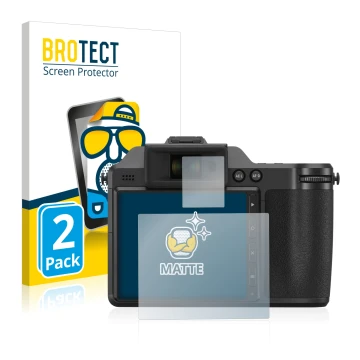 Parte frontale di una confezione del prodotto con il logo del marchio BROTECT. Accanto è raffigurato il dispositivo Fujifilm X