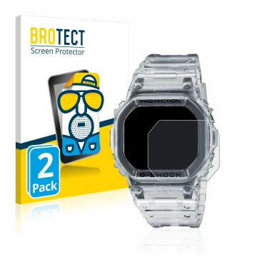 Parte frontale di una confezione del prodotto con il logo del marchio BROTECT. Accanto è raffigurato il dispositivo Casio G-Sh