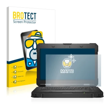 Parte frontale di una confezione del prodotto con il logo del marchio BROTECT. Accanto è raffigurato il dispositivo Dell Latit