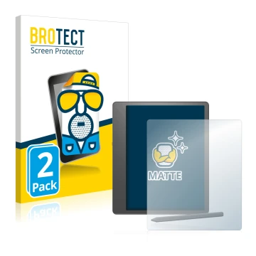 Parte frontale di una confezione del prodotto con il logo del marchio BROTECT. Accanto è raffigurato il dispositivo Amazon Kin