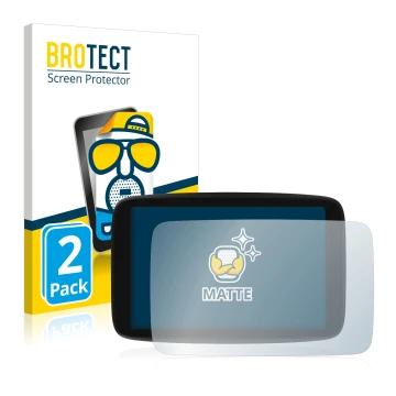 Parte frontale di una confezione del prodotto con il logo del marchio BROTECT. Accanto è raffigurato il dispositivo TomTom GO 