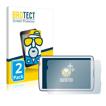 Parte frontale di una confezione del prodotto con il logo del marchio BROTECT. Accanto è raffigurato il dispositivo Zebra ET45