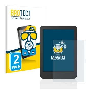 Parte frontale di una confezione del prodotto con il logo del marchio BROTECT. Accanto è raffigurato il dispositivo Tolino Shi