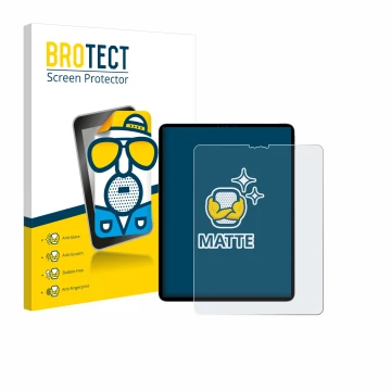 Parte frontale di una confezione del prodotto con il logo del marchio BROTECT. Accanto è raffigurato il dispositivo Apple iPad