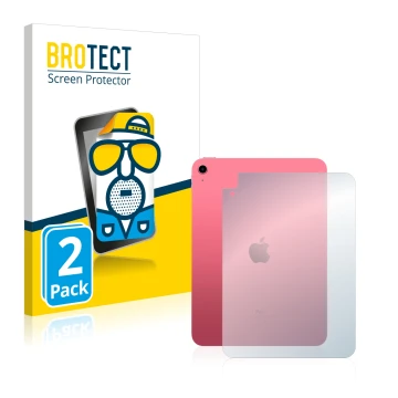 Parte frontale di una confezione del prodotto con il logo del marchio BROTECT. Accanto è raffigurato il dispositivo Apple iPad