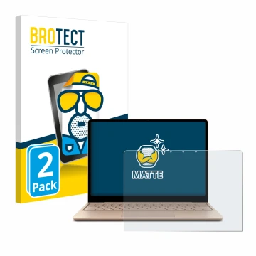 Parte frontale di una confezione del prodotto con il logo del marchio BROTECT. Accanto è raffigurato il dispositivo Microsoft 