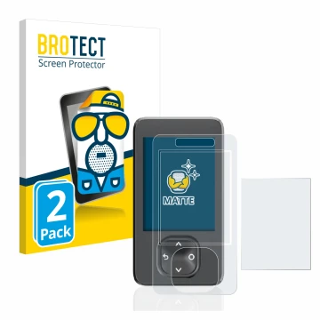 Parte frontale di una confezione del prodotto con il logo del marchio BROTECT. Accanto è raffigurato il dispositivo Dexcom G7 