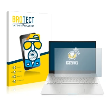 Parte frontale di una confezione del prodotto con il logo del marchio BROTECT. Accanto è raffigurato il dispositivo HP Pavilio