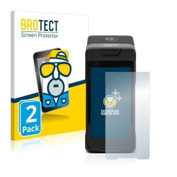 Parte frontale di una confezione del prodotto con il logo del marchio BROTECT. Accanto è raffigurato il dispositivo myPOS Carb