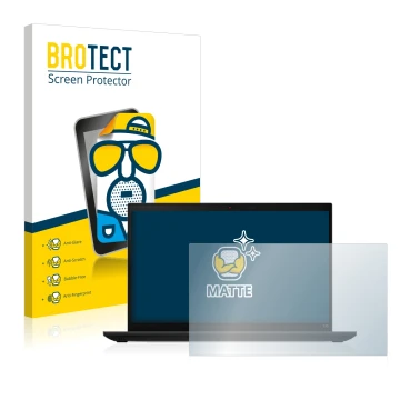 Parte frontale di una confezione del prodotto con il logo del marchio BROTECT. Accanto è raffigurato il dispositivo Lenovo Thi