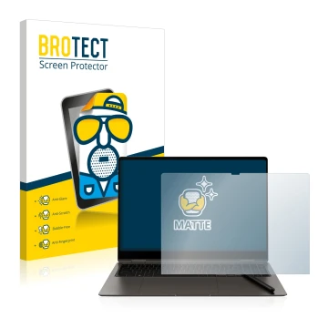 Parte frontale di una confezione del prodotto con il logo del marchio BROTECT. Accanto è raffigurato il dispositivo Samsung Ga