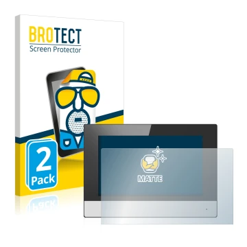 Parte frontale di una confezione del prodotto con il logo del marchio BROTECT. Accanto è raffigurato il dispositivo Hikvision 