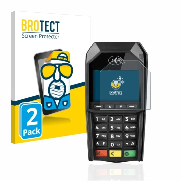 Parte frontale di una confezione del prodotto con il logo del marchio BROTECT. Accanto è raffigurato il dispositivo ingenico D