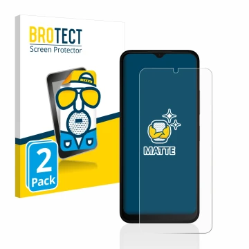 Parte frontale di una confezione del prodotto con il logo del marchio BROTECT. Accanto è raffigurato il dispositivo Nokia C32 