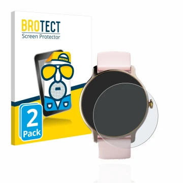 Parte frontale di una confezione del prodotto con il logo del marchio BROTECT. Accanto è raffigurato il dispositivo Hama Fit W