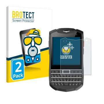 Parte frontale di una confezione del prodotto con il logo del marchio BROTECT. Accanto è raffigurato il dispositivo Unihertz T