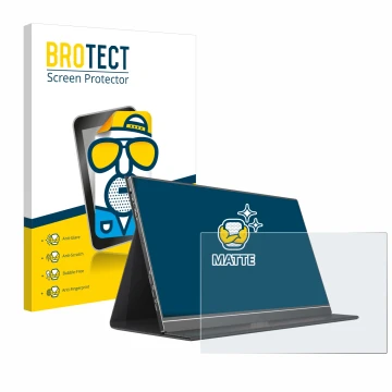 Parte frontale di una confezione del prodotto con il logo del marchio BROTECT. Accanto è raffigurato il dispositivo Arzopa S1 