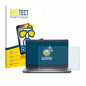 Parte frontale di una confezione del prodotto con il logo del marchio BROTECT. Accanto è raffigurato il dispositivo Dell Latit