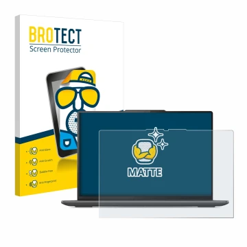 Parte frontale di una confezione del prodotto con il logo del marchio BROTECT. Accanto è raffigurato il dispositivo Lenovo Yog