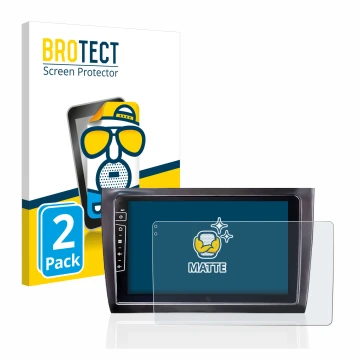 Parte frontale di una confezione del prodotto con il logo del marchio BROTECT. Accanto è raffigurato il dispositivo Dynavin D8