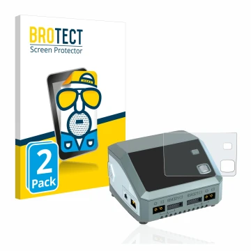 Parte frontale di una confezione del prodotto con il logo del marchio BROTECT. Accanto è raffigurato il dispositivo SkyRc D200