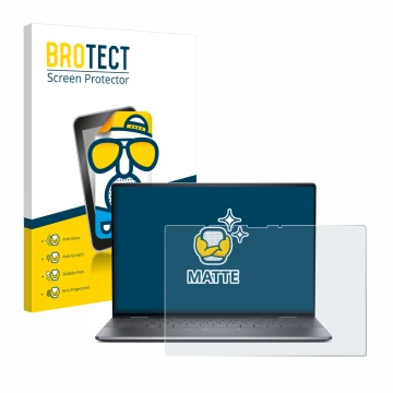 Parte frontale di una confezione del prodotto con il logo del marchio BROTECT. Accanto è raffigurato il dispositivo Dell Latit