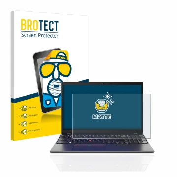 Parte frontale di una confezione del prodotto con il logo del marchio BROTECT. Accanto è raffigurato il dispositivo Lenovo Thi