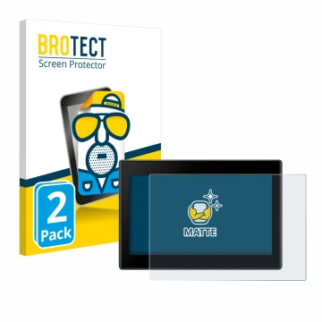 Parte frontale di una confezione del prodotto con il logo del marchio BROTECT. Accanto è raffigurato il dispositivo Garmin Dri