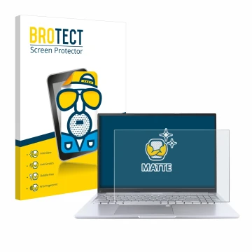 Parte frontale di una confezione del prodotto con il logo del marchio BROTECT. Accanto è raffigurato il dispositivo ASUS Vivob