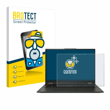 Parte frontale di una confezione del prodotto con il logo del marchio BROTECT. Accanto è raffigurato il dispositivo ASUS Vivob