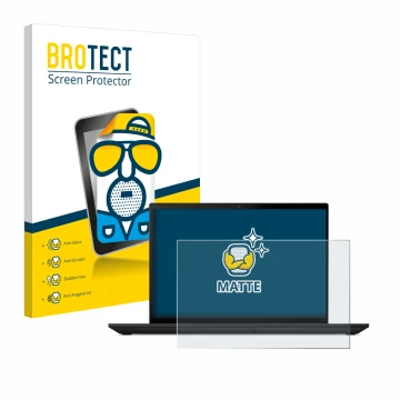 Parte frontale di una confezione del prodotto con il logo del marchio BROTECT. Accanto è raffigurato il dispositivo Lenovo Thi