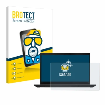 Parte frontale di una confezione del prodotto con il logo del marchio BROTECT. Accanto è raffigurato il dispositivo Lenovo Thi