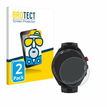 Parte frontale di una confezione del prodotto con il logo del marchio BROTECT. Accanto è raffigurato il dispositivo Garmin App