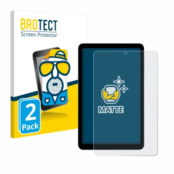 Parte frontale di una confezione del prodotto con il logo del marchio BROTECT. Accanto è raffigurato il dispositivo Alldocube 