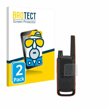Parte frontale di una confezione del prodotto con il logo del marchio BROTECT. Accanto è raffigurato il dispositivo Motorola T