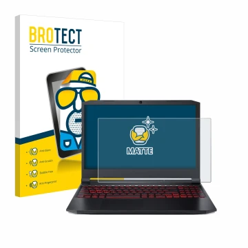 Parte frontale di una confezione del prodotto con il logo del marchio BROTECT. Accanto è raffigurato il dispositivo Acer Nitro