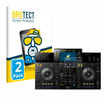 Parte frontale di una confezione del prodotto con il logo del marchio BROTECT. Accanto è raffigurato il dispositivo Pioneer XD