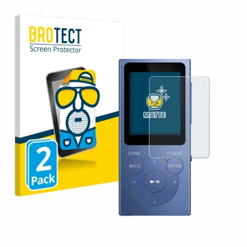 Parte frontale di una confezione del prodotto con il logo del marchio BROTECT. Accanto è raffigurato il dispositivo Sony Walkm