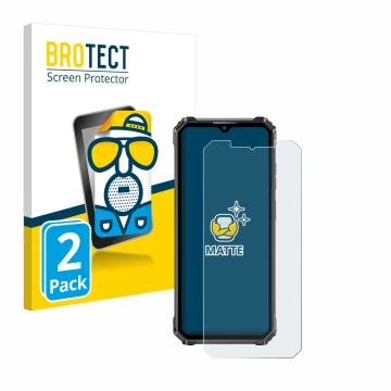 Parte frontale di una confezione del prodotto con il logo del marchio BROTECT. Accanto è raffigurato il dispositivo Oukitel WP