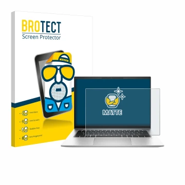 Parte frontale di una confezione del prodotto con il logo del marchio BROTECT. Accanto è raffigurato il dispositivo HP EliteBo