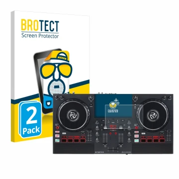 Parte frontale di una confezione del prodotto con il logo del marchio BROTECT. Accanto è raffigurato il dispositivo Numark Mix