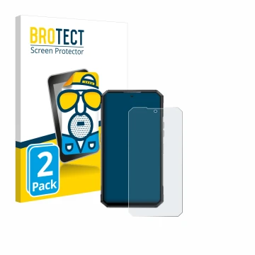 Parte frontale di una confezione del prodotto con il logo del marchio BROTECT. Accanto è raffigurato il dispositivo Oukitel WP