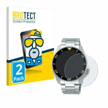 Parte frontale di una confezione del prodotto con il logo del marchio BROTECT. Accanto è raffigurato il dispositivo Seiko 5 Sp