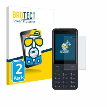 Parte frontale di una confezione del prodotto con il logo del marchio BROTECT. Accanto è raffigurato il dispositivo TCL Onetou