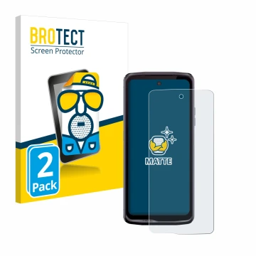 Parte frontale di una confezione del prodotto con il logo del marchio BROTECT. Accanto è raffigurato il dispositivo Crosscall 