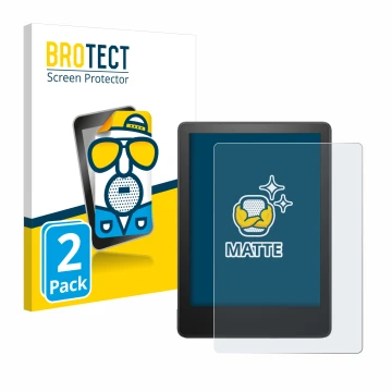 Parte frontale di una confezione del prodotto con il logo del marchio BROTECT. Accanto è raffigurato il dispositivo Amazon Kin