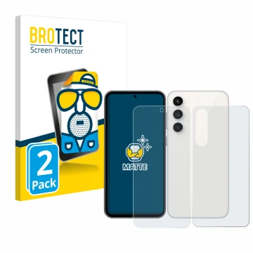 Parte frontale di una confezione del prodotto con il logo del marchio BROTECT. Accanto è raffigurato il dispositivo Samsung Ga